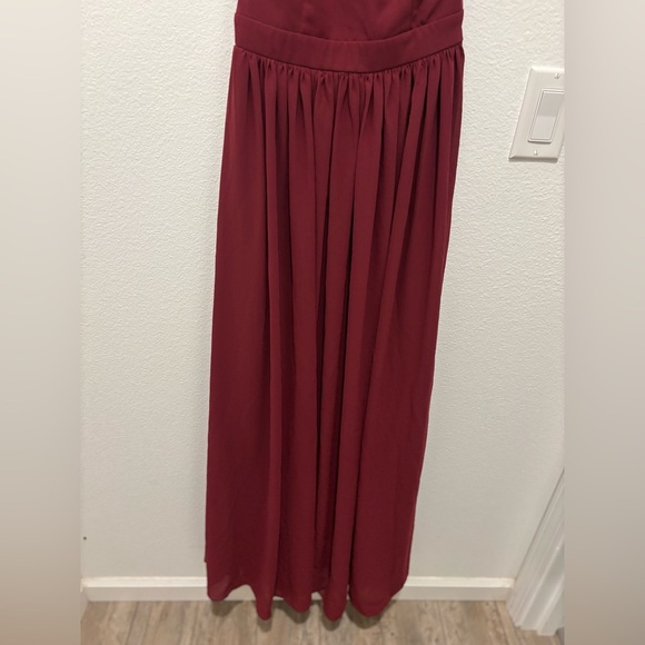 Lulus Dress Burgundy Love Spell Lace Back Maxi Dress Size XS - Picture 3 of 13